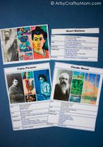 Famous Artists Free Printable Puzzle and Art Appreciation Worksheet