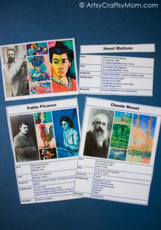 Make learning about art and artists a fun game with this Famous Artists Free Printable puzzle and art appreciation work sheet!