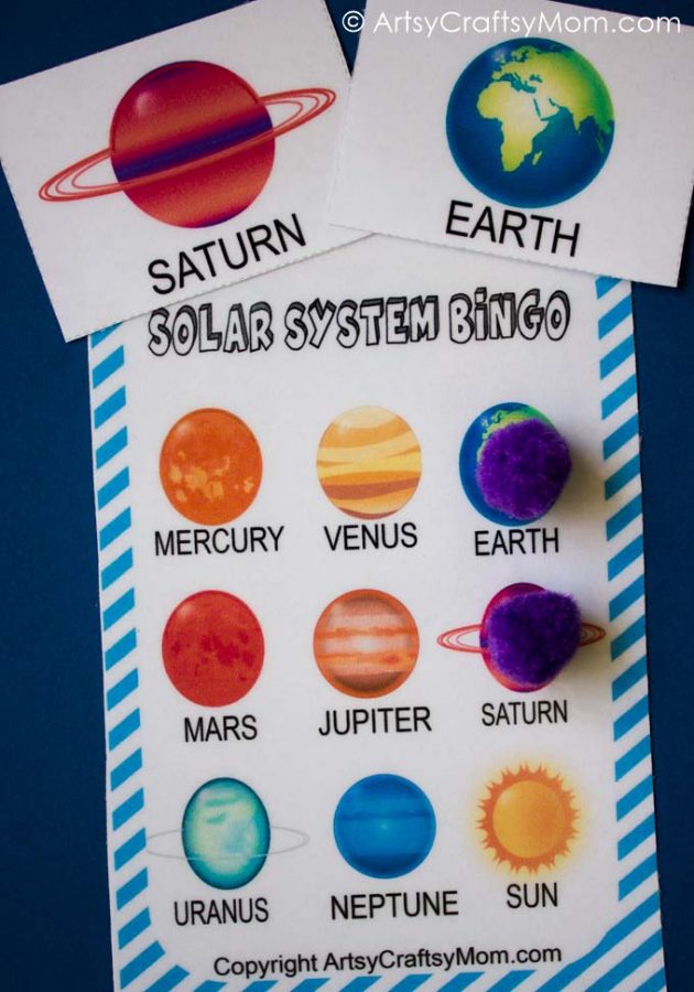 Let the kids truly appreciate our planet by understanding it's position in space, all thanks to this Free Printable Solar System Bingo game!