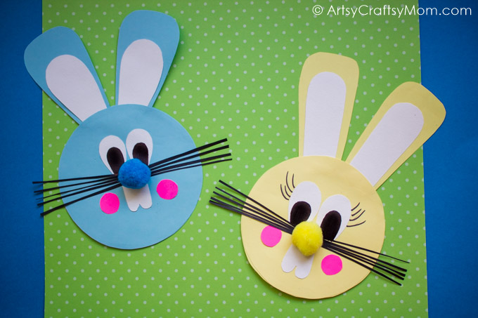 This Easy Easter Bunny Paper Craft is fun for kids of all ages. You can use the Easter Bunnies to decorate your house or classroom, as large puppets (attach a wooden spoon to the back with strong sticky tape), or as masks.