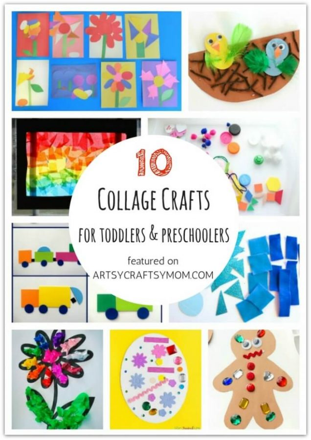 Don't let little kids feel left out when crafting! Here are 10 Collage crafts for toddlers and preschoolers, designed specifically for them!