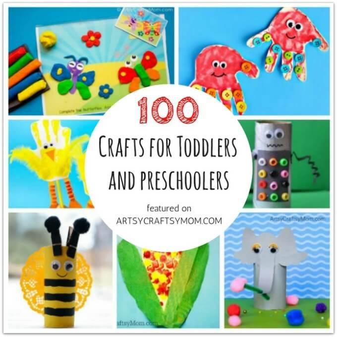 Don't let little kids feel left out when crafting! Here are 100 crafts and activities for toddlers and preschoolers, designed specifically for them!