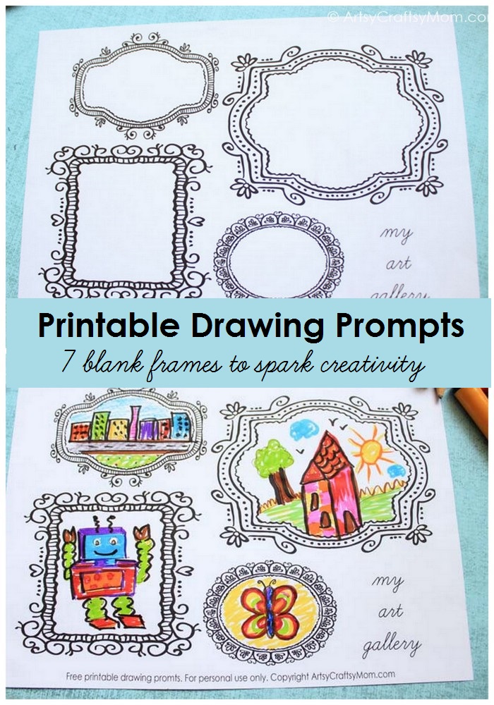 Printable Blank Frames Drawing Prompts for kids that encourage creativity and help build drawing skills. Blank frame art to Spark Kids’ Creativity. Tagged under - Art Prompts for little Artists, creative drawing prompts, what to draw ideas, Frame Art Drawing Prompt and Printable for Kids, Drawing Ideas for Kids, Free Printable Drawing Prompts for Kids , Frame Art Drawing Prompt , Blank Picture Frame Worksheet