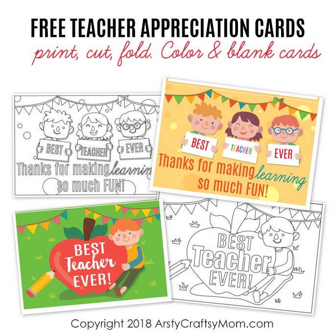 Christmas 43+ Free Printable Teacher Appreciation Cards To Color