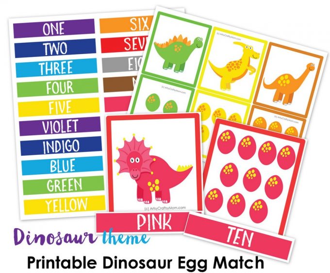 Do you have a little dinosaur fan at home? Then this Printable Dinosaur Egg Match Game is perfect, with colors, shapes, numbers and lots more!