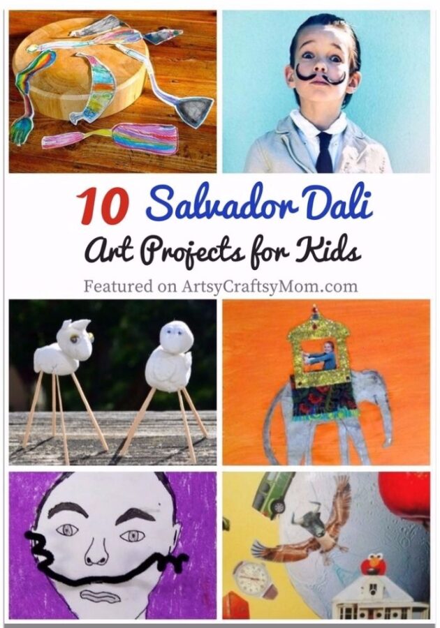 Salvador Dali was no ordinary person, & his art proves it! Teach kids to think outside the box with these 10 Surrealist Salvador Dali Art Projects for Kids.