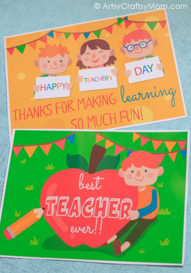 Being a teacher is hard work! Get our Free Printable Teacher Appreciation Cards to show your child's teacher how much you appreciate what they're doing!