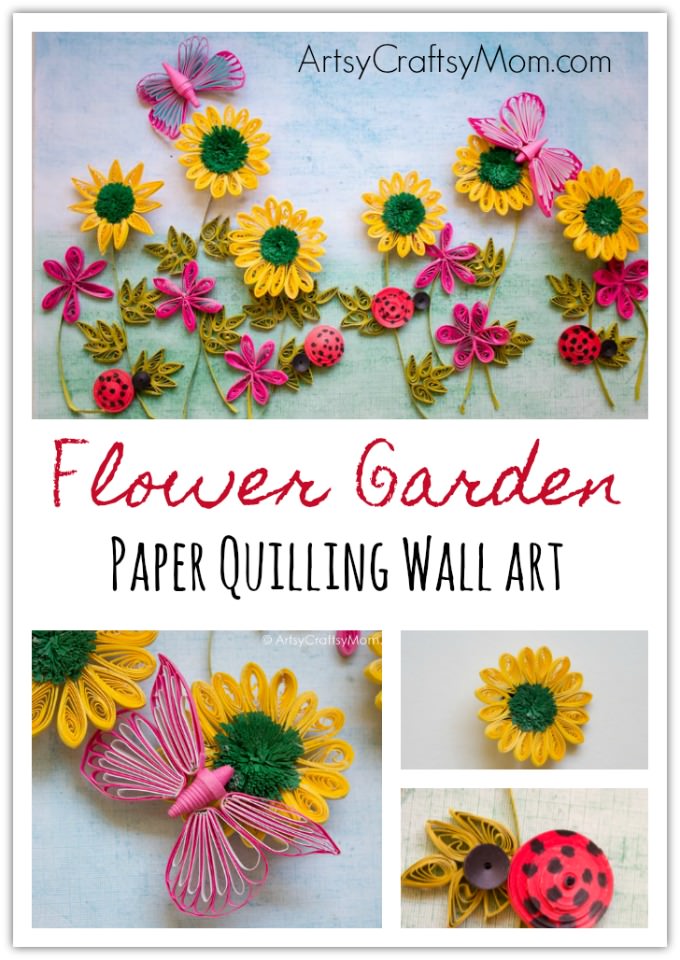 Infuse the essence of spring in your home with a Flower Garden Paper Quilling Wall Art! With flowers, butterflies & lady bugs, this sure is a pretty garden! 