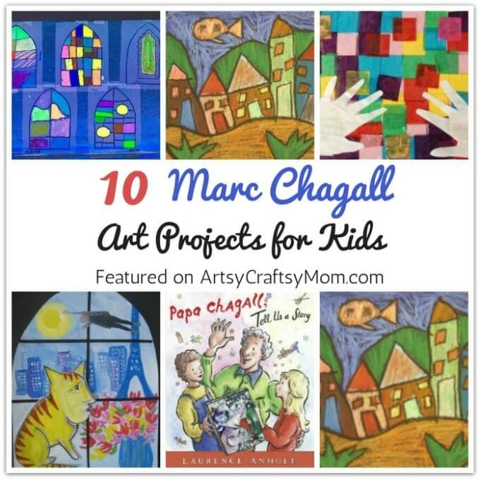 Marc Chagall believed in painting from the heart and that's what he did! Learn more about this amazing artist with 10 Marc Chagall Art Projects for Kids.