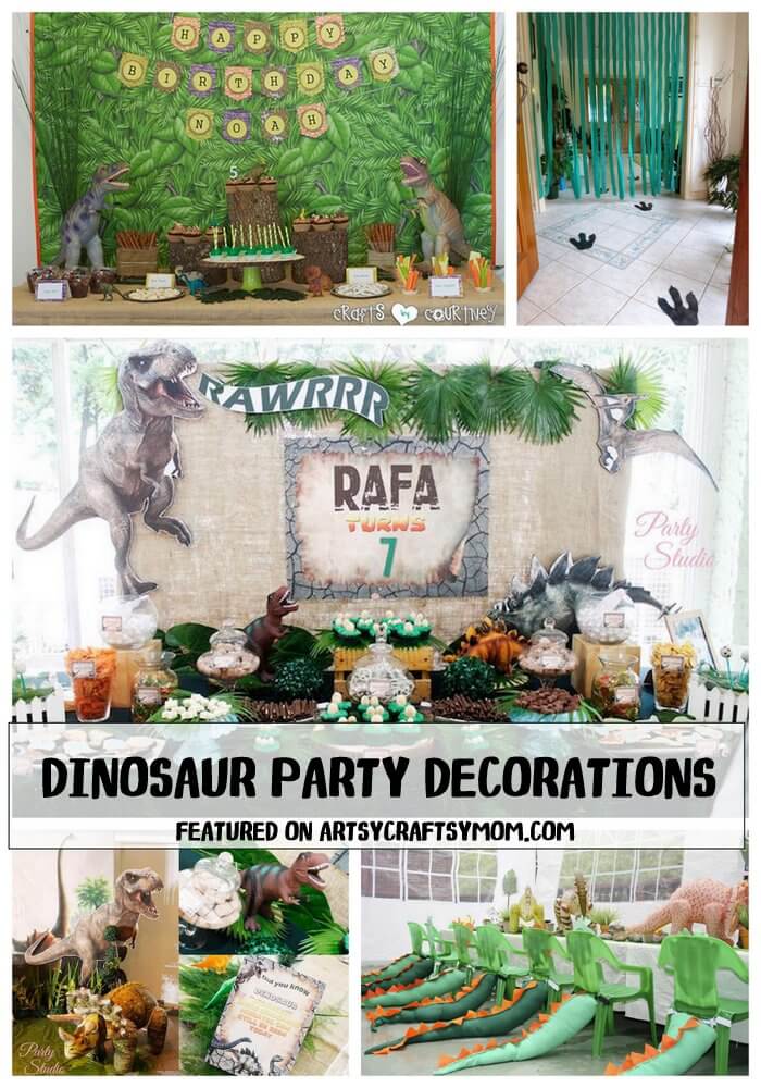 20 Ideas For An Amazing Dinosaur Themed Party for kids - Take a look at the coolest ideas for decorations, printables, games, party foods, cakes and more