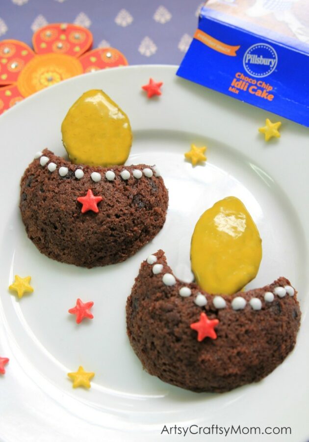 Pillsbury Choco Chip Idli Cake Diya for Diwali