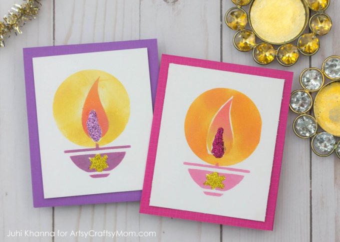 Recreate your Childhood Diwali Memories with these colorful Diya Inspired Diwali Cards that kids can Make at Home!