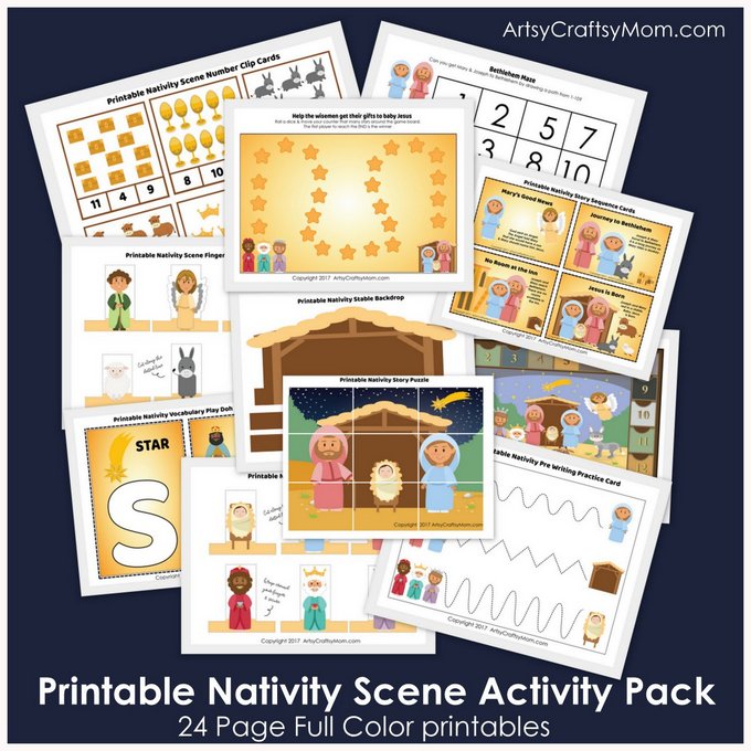 Printable Nativity Themed Activity Pack Insta