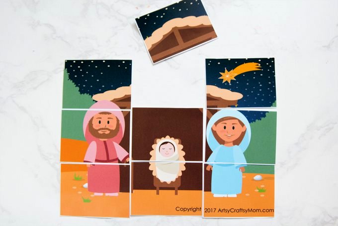 Printable Nativity Themed Puzzles for Kids