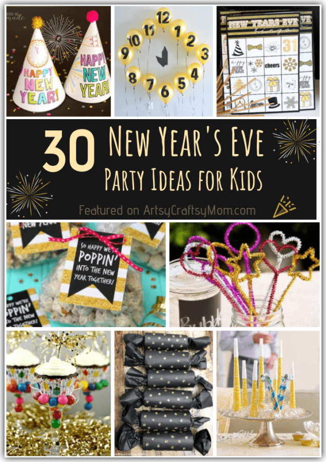 30 Amazing DIY New Year's Eve Party Ideas for kids to Ring in 2021. From decor to games this is how to get the party started!