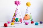 Free Printable New Year's Eve Coloring Party Hats [Updated for 2020