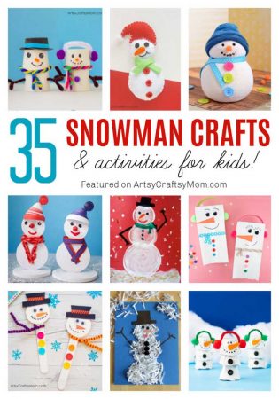 Check out 35 Creative Snowman Craft Ideas for Kids - Using paper bags, Cardboard Tubes, Pom poms, paper, socks and more!