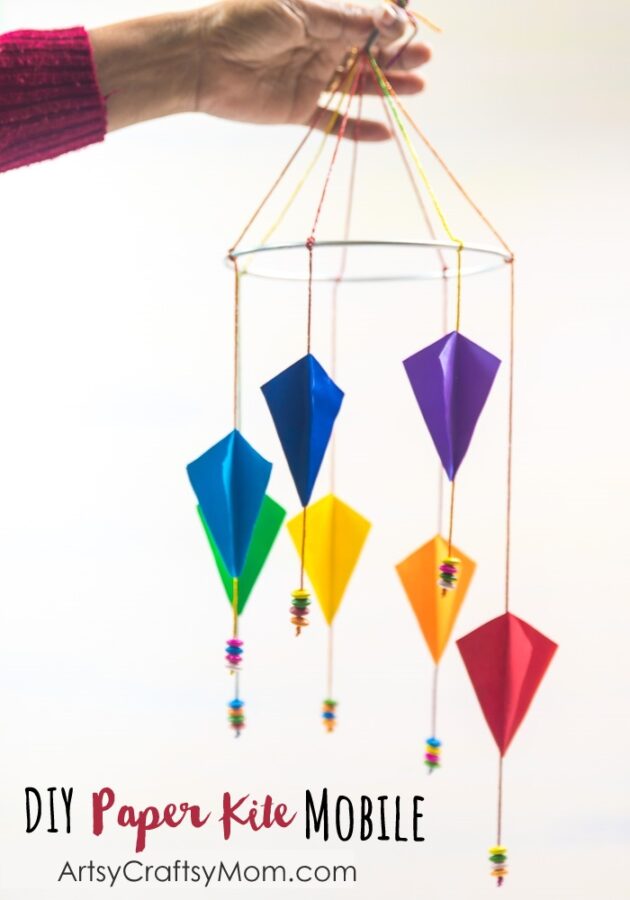 DIY Rainbow Paper Kite Mobile 3881 4