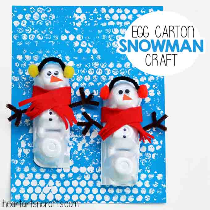 Egg Carton Snowman Craft