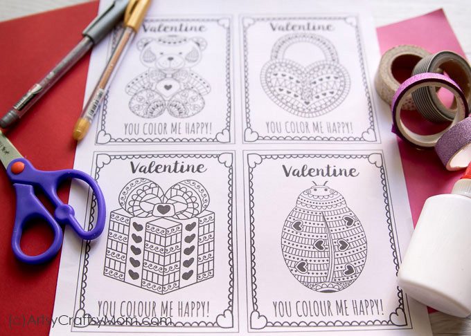 Free Printable Coloring Cards For Valentine S Day