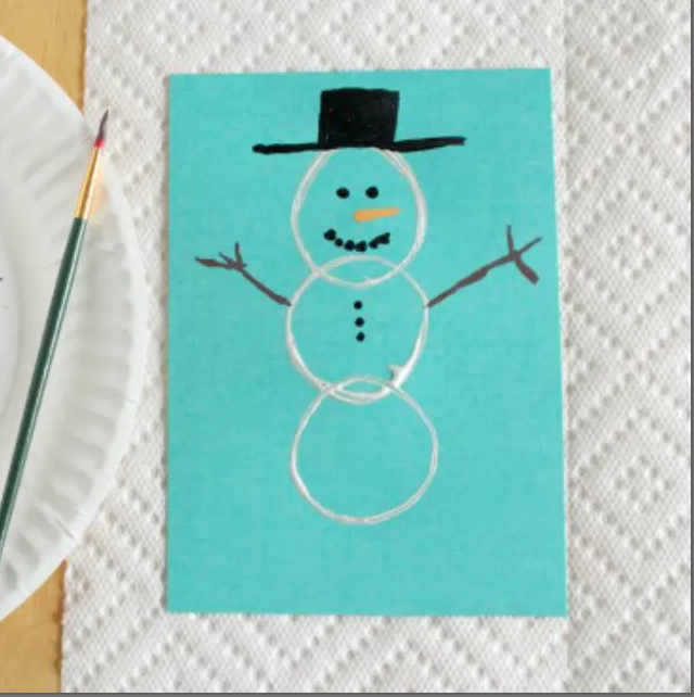 paper tube stamped snowman