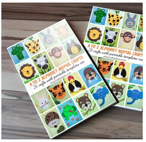 A to Z Alphabet Animal Craft Ebook + Printable Templates. 26 Animal crafts + 4 bonus printable crafts to learn abour Animals and habitat. 