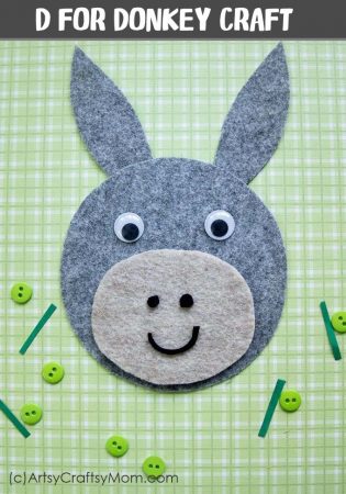 Make an adorable D for Donkey Craft with our Printable Template that's perfect for farm animals, mammals, letter D and Bible Study Activities for your kids
