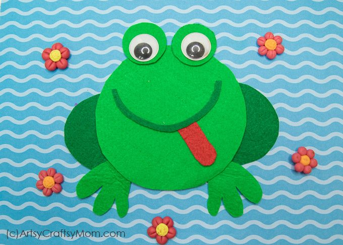 Make this adorable F for Frog Craft using our Printable Template that's perfect for learning about pond animals, amphibians, letter F, rainforest theme or lifecycle of a frog.