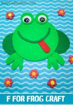 F for Frog Craft with Printable Template