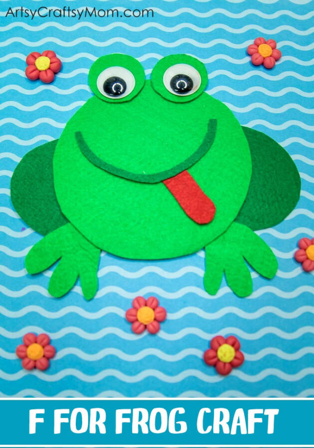 Make an F for Frog Craft using our Printable Template, perfect for learning about pond animals, amphibians, letter F, rainforest theme or lifecycle of a frog.