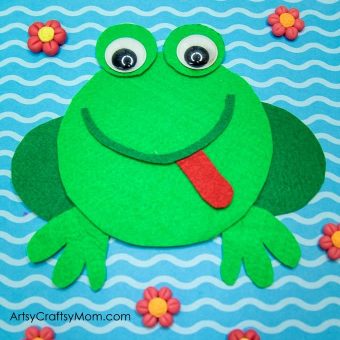 F for Frog Craft with Printable Template - Artsy Craftsy Mom