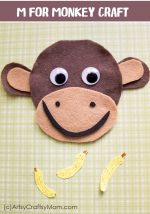 M for Monkey Craft with Printable Template