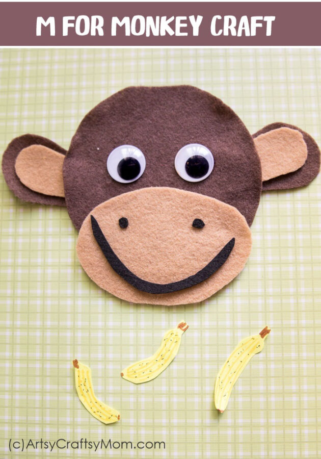 Make this adorable M for Monkey Craft using our Printable Template that's perfect for a jungle themed party, Chinese New Year or Letter M Activity