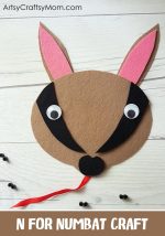 N for Numbat Craft with Printable Template