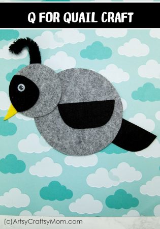 Make this adorable Q for Quail Craft using our Printable Template that's perfect for learning about birds, desert animals, letter Q, or animal habitats.