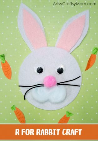 Make this adorable R for Rabbit Craft using our Printable Template that's perfect for learning about domestic animals, Easter, letter R, herbivores or animal habitats.