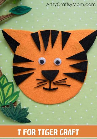 Make a T for Tiger Craft using our Printable Template that's perfect for learning about Endangered Animals unit, jungle, safari, zoo theme or the Letter T
