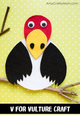 Make this adorable V for Vulture Craft using our Printable Template that's perfect for learning about scavengers, carnivore birds, endangered birds or the Letter V