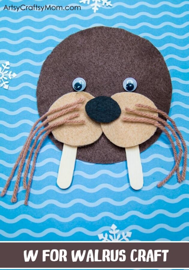 Make this adorable W for Walrus Craft using our Printable Template that's perfect for learning about marine animals, the Arctic Circle, endangered species or the Letter W. 