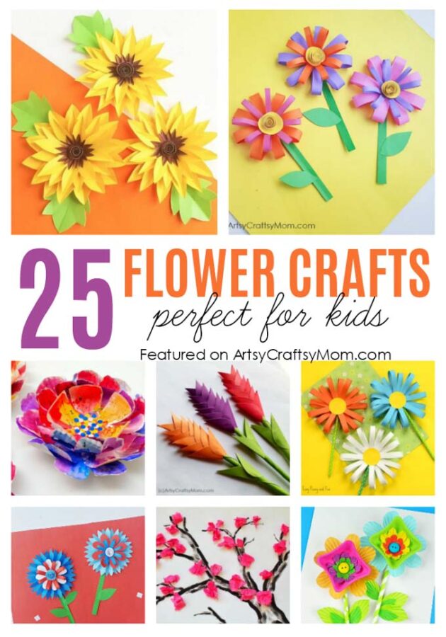 25 Gorgeous Paper Flower Crafts for Kids that are perfect for Summer-  from tissue paper cherry blossoms, lilies, sunflowers to heliconias too!