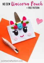 No Sew Felt Unicorn Pouch + Free Template | Unicorn Craft for teens