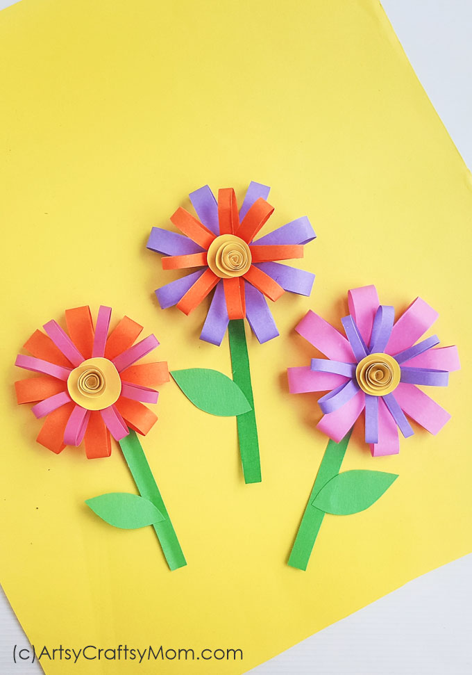 Giant Paper Flowers ~ Construction Paper Crafts for Kids - Twitchetts