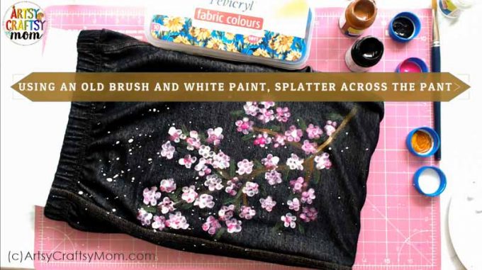 DIY Cherry Blossom Art on Jeans 9
