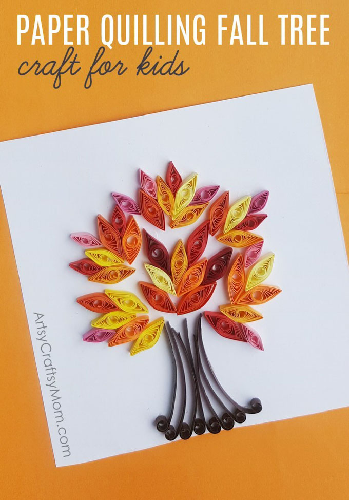 DIY Paper Quilling Fall Tree Craft 1