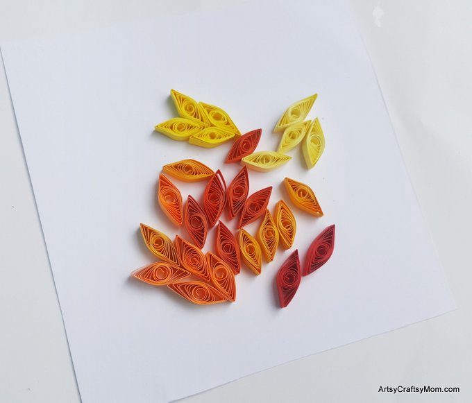 Paper Quilling Fall Tree Art step 5
