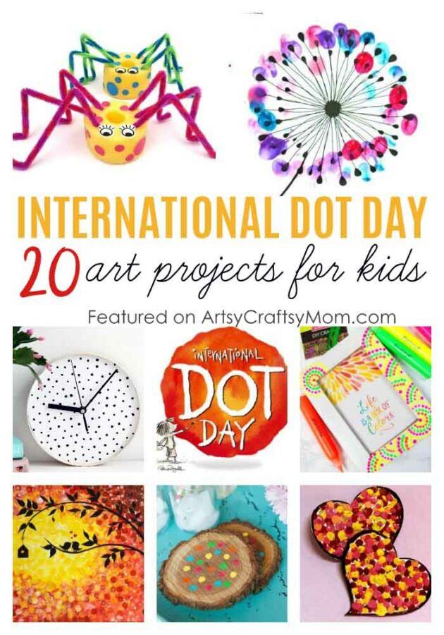 20 International Dot Day Art Projects for Kids, Inspired by Peter H. Reynolds storybook - The Dot. From artwork to gifts, Get Inspired, Making a Mark!