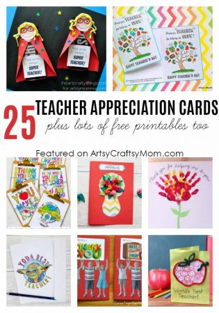 25 Awesome Teacher Appreciation Cards with Free Printables! - Print & personalize thank you cards that kids can make and Teachers will love!