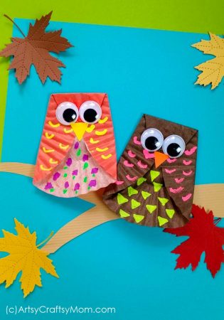 Kids will love this adorable cupcake liner owl craft, made with Fall-themed colors and embellishments. A really simple project that's perfect for little kids too!