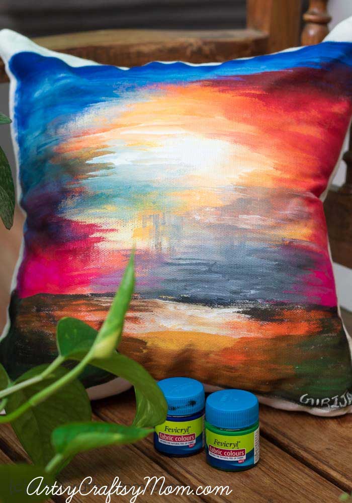 DIY Sunset Painted Pillowcase pin 2