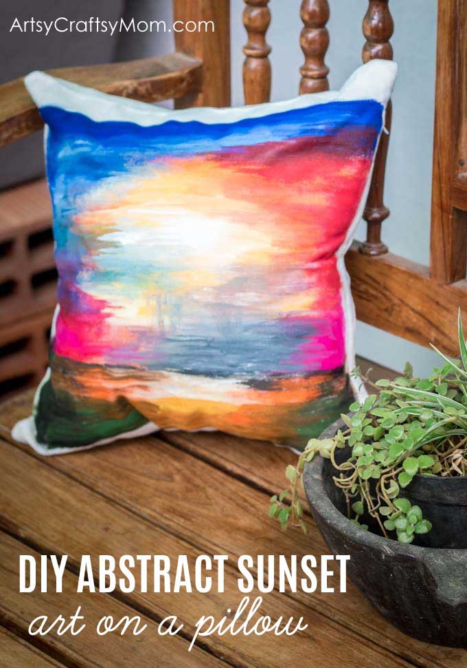 DIY Sunset Painted Pillowcase pin 3